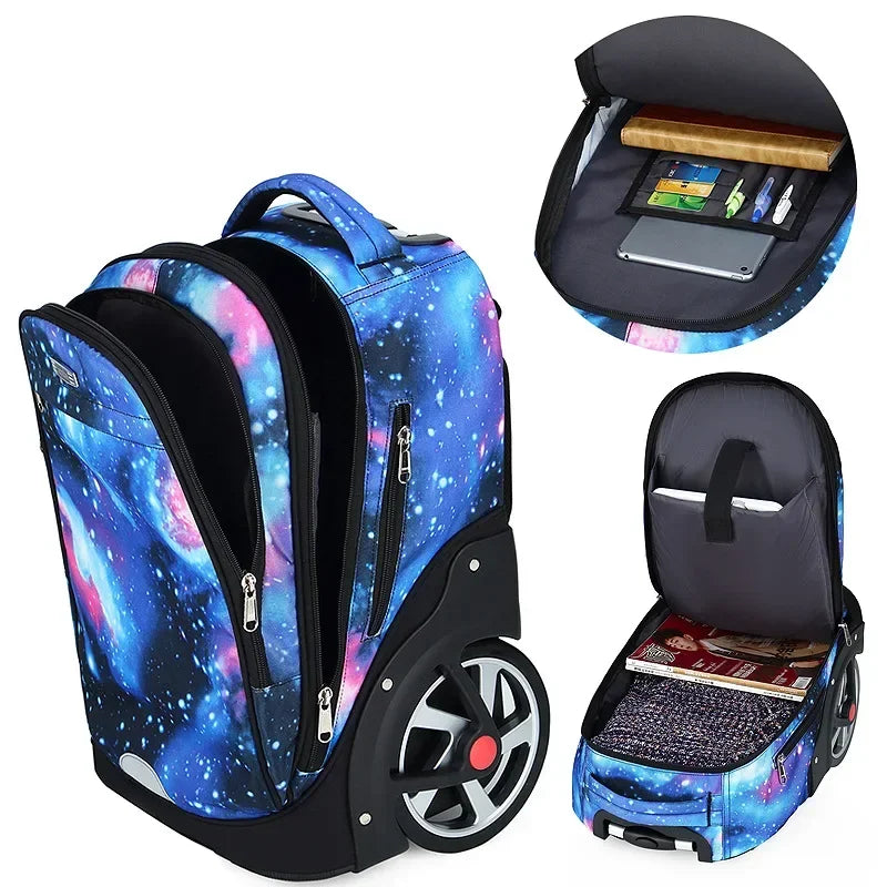 Mochila de Rodinha Grande Space - Escolar Grande Capacidade - Impermeável - MDM088