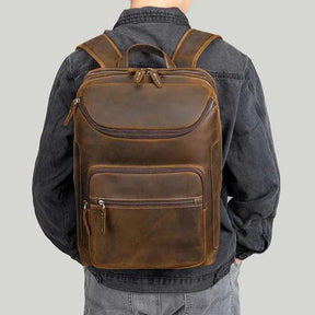 Mochila Masculina de Couro Legítimo Luufan – Estilo Vintage - Executiva