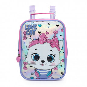 Kit Mochila com Rodinha Escolar Infantil Gatinha Fofa - Volta as Aulas MDM09