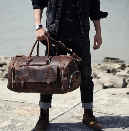 Bolsa Nomad Leather Duffle - de Viagem Vintage em Couro legítimo