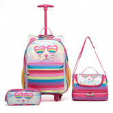 Kit Mochila Escolar De Rodinha Infantil Estojo & Lancheira