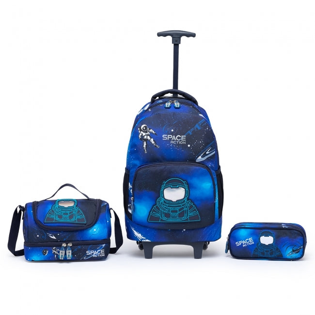 Kit Mochila + Estojo + Lancheira Térmica Astronauta Infantil - Volta as Aulas MDM044